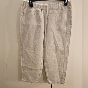 J. Jill Womans Gray XS Petite Linen Cropped Pants